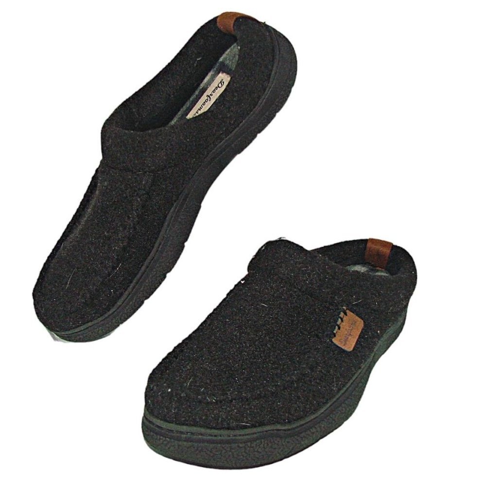 Dearfoams Indoor Outdoor Slippers Mens Memory Foam Charcoal Gray Size US 9-10